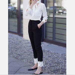 Size S | Zara lace trim dress pants